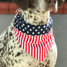 Моющиеся галстуки-бабочки, воротник, шарф для кошек и собак с американским флагом, большой шарф для домашних животных, аксессуары для собак из хлопка в клетку 2024 - купить недорого