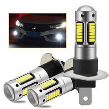2X 1200LM H1 H3 H27 881 880 LED Fog Lights Bulb 12V LED Bulbs  Xenon White Car DRL Fog Lamp With Lens Daytime Running Lights 2024 - buy cheap