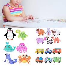 Puzzle Cartoon Animal Vehicle Design Wooden Puzzle Jigsaw Kids Educational Toy Gift Inspire intelligence Educational toys 2021 2024 - buy cheap