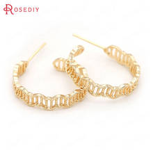 (39462)4PCS 20.8MM 24K Gold Color Brass Irregular Stud Earrings Pins Earrings Jewelry Making Supplies Diy Findings Accessories 2024 - buy cheap