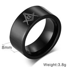 8 мм масонов кольцо кольца для женщин и мужчин ЗО с эмблемой золотого, серебряного, черного цвета 316L нержавеющая сталь талисман, масонство, модное ювелирное изделие 2024 - купить недорого