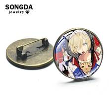 Songda legal figura de anime yuri plisetsky, botão de alfinete de lapela, crachás de cosplay, yuri!! Coleção de broches para mochilas com roupas 2024 - compre barato