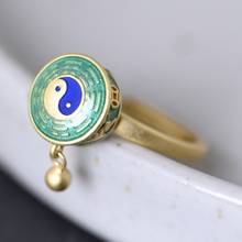 BOCAI New S925 silver woman ring 925 silver gold-plated cloisonne fashion ring for women Tai Chi gossip silver female ring 2024 - buy cheap