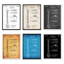 Vintage Fender Lap Steel Guitar 1948 Patent Music Room Blueprint Poster Canvas Painting Print Wall Décor Living Home Art 2024 - buy cheap