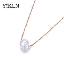 YiKLN White Simulated Pearl Pendant Necklaces Jewelry For Women Titanium Steel Chokers Necklace For Christmas Gifts YN18005 2024 - buy cheap