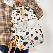 Модный женский холщовый рюкзак EnoPella, милый женский ранец с коровьим принтом для колледжа, школьная сумка для девушек, дорожная дамская сумка 2024 - купить недорого