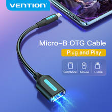 Адаптер Vention OTG с Micro USB на USB 2,0, конвертер OTG, кабель для Android, Samsung, Galaxy, Xiaomi, планшетов, ПК на флеш-мышь, клавиатуру 2024 - купить недорого