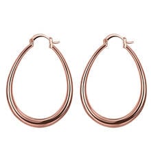 New Fashion Rose Gold Plated Circle Hoop Earrings For Women Trendy Jewelry Engagement Gift 2024 - buy cheap
