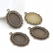 10 pces 13x18mm tamanho interno bronze simples estilo cameo cabochão base encantos ajuste pingente colar descobertas (D4-02) 2024 - compre barato