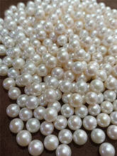 New wholesale 2PCS natural cultured freshwater pearl loose beads AAA flawless  7-7.5MM  round  no hole 2024 - buy cheap