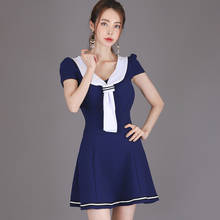 Nova moda verão estilo coreano mini vestido feminino sensual estilo preppy decote em v manga curta casual magro vestido curto 2024 - compre barato