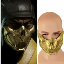 Game Mortal Kombat SCORPION Cosplay Mask Golden Half face Latex Mask Women Men Halloween Party Mask 2024 - buy cheap