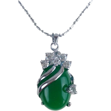 KYSZDL Fashion 925 Sterling Silver Green stone Pendant Jewelry Necklace&Pendant Zircon Necklace Accessories Women Jewelry PD060 2024 - buy cheap