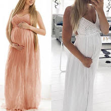 Women Maternity Pregnants Photography Prop Sling Sleeveless Prom Gown Long Dress Clothes For Family Photo Shoot Для Беременных 2024 - buy cheap