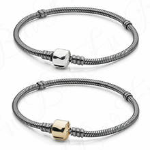 Baofu-pulsera de plata de ley 925 con encanto negro, tratamiento de oxidación, cadena de serpiente, regalo, joyería exquisita para la pareja Original 2024 - compra barato