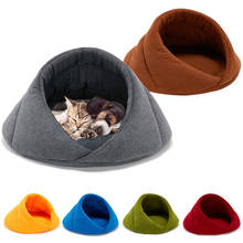 Practical Pet Sleeping Bed Cats Dogs Soft Nest Semi-closed Kennel Cave Winter Warm Bag Fleece Pet Rest Beds for Pet Supplie 2024 - buy cheap
