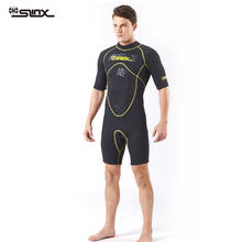 Traje de buceo de una pieza para hombre, traje de neopreno Anti UV, de manga corta, 3MM, para mantener el calor, para invierno 2024 - compra barato