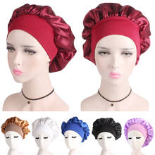 1PC New Women Beauty Solid Salon Cap Night Sleep Cap Head Cover Satin Bonnet Hat For Curly Spring Hair Loss Cap Beanies Skullies 2024 - buy cheap