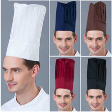 Chapéu de cozinha chapéu de cozinheiro de cozinha de churrasco chapéu de trabalho chapéu de chef de pano xadrez chapéu sólido preto vermelho branco 2024 - compre barato