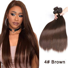 Sapphire Brown Brazilian Straight Hair Weave Bundles Ginger Highlight Human Hair Bundles 1/3/4 PCS 8-28" Remy Hair Extensions 2024 - buy cheap