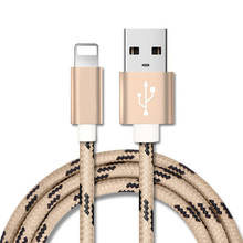 Качественный USB кабель для зарядки 1 м 2 м для iPhone 6S 6 s 7 8 Plus Xs Max XR X 10 5S iPad нейлоновый шнур для быстрой зарядки 2024 - купить недорого