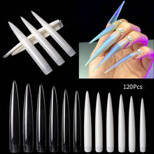 120 Pcs Extended Fake Nails Clear/Natural Coffin French False Nails Art Tips Manicure Tool With 10 Sizes 2024 - buy cheap