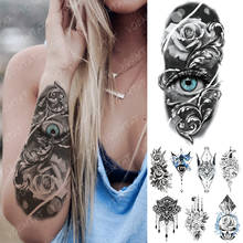 Tatuaje temporal impermeable para hombres y mujeres, pegatina de ojos azules, rosa, serpiente, gato, espada, Flash, Tatto, Buda, Mandala, arte corporal, tatuaje falso para brazo 2024 - compra barato