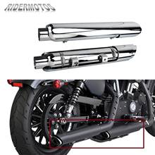 Motorcycle Slip-On Mufflers Exhaust Pipes W/ Heat Shield Chrome For Harley Sportster Superlow XL 1200T Seventy-Two Iron 2014-Up 2024 - buy cheap