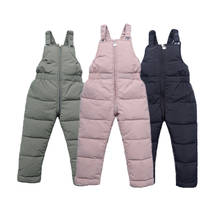Children Winter Warm Overalls For Boys Girls Thick Pants Down Cotton Toddler  Jumpsuit Autumn Kids Trousers Solid Color 1-5Years 2024 - buy cheap