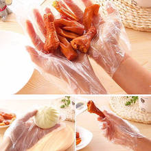 Transparent 100PCS/lot Disposable Plastic Gloves for Restaurant Use Home Kitchen Food Processing Household Cleaning Gloves 2024 - buy cheap