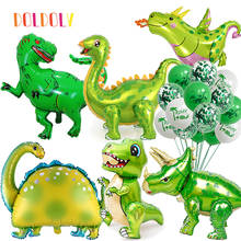 Globos de aluminio de dinosaurio 4D para caminar para niños, decoración de fiesta de cumpleaños, tiranosaurio, dragón jurásico, juguetes para niños, 1 ud. 2024 - compra barato