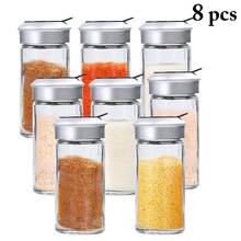 Kapmore 8pcs/set Seasoning Bottle Heat-Resistant Glass Seasoning Shaker Spice Bottle For Salt Pepper Kitchen Tools For Cooking 2024 - buy cheap
