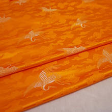 Tela de Damasco de brocado de jacquard estilo grúa naranja, para abrigo, cortina, mesa, sofá, cojín, tapicería, tela artesanal de retazos 2024 - compra barato