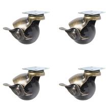 4pcs 1.5/2inch rotating roof with brake and spherical caster wheel antique bronze furniture caster furniture hardware 2024 - buy cheap