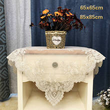 Square European Mesh Embroidery Water Soluble Lace Table Cloth Kitchen Dust Cover Pad Hotel Coffee Christmas Wedding Decoration 2024 - buy cheap