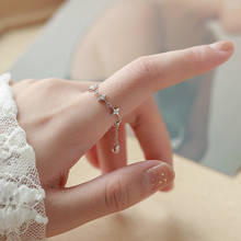 Sweet Fashion Crystal Star Rings for Women Simple Chain Adjust Ring Cute Party Jewelry Gifts 2024 - buy cheap