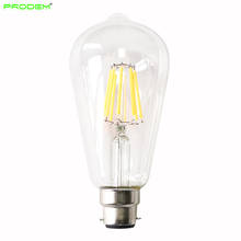 120V 220V 230V 4 PACK 6W 8W LED vintage lamp filament bulb clear glass filamento bombilla B22 bayonet ST64 ST19 2 YEAR WARRANTY 2024 - buy cheap