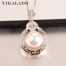YIKALAISI-colgantes de perlas 925 naturales para mujer, joyería de plata de ley 2020, joyería fina de perlas obladas de 10-11mm, venta al por mayor 2024 - compra barato