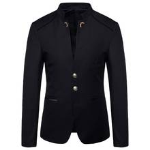 Осенний мужской костюм, Блейзер, пальто, черный, синий, бордовый, мужской костюм, куртка, модные повседневные мужские куртки и пальто, Размер 4XL 2024 - купить недорого