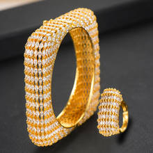 GODKI-Conjunto de anillo de brazalete cuadrado de lujo para mujer, conjunto de joyería de zirconia cúbica completa, Arabia Saudí de boda, Dubái, 2 uds. 2024 - compra barato