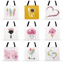 European Watercolor Flower Perfume Bottle Painting Print Tote Bag For Women Casual Tote Outdoor Beach Tote Ladies Shoulder Bag 2024 - buy cheap
