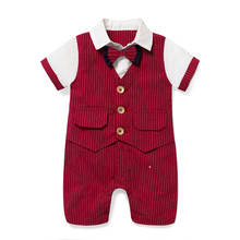 Baby Rompers for Newborn Boy Clothes Bow Tie Gentleman Cotton Fake Vest Romper Jumpsuit Infant Outfit First Birthday Gift 2024 - buy cheap