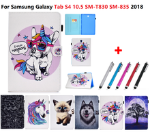 Unicórnio cão adorável gato cavalo caqa para t830 t835 2018 tablet caso para samsung galaxy tab s4 10.5 polegada SM-T830 SM-T835 capa traseira 2024 - compre barato