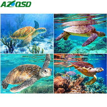 AZQSD Алмазная картина морская черепаха вышивка крестиком полностью квадратная дрель украшение дома Алмазная вышивка Продажа животное ручной работы ремесло 2024 - купить недорого