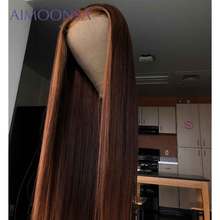 Highlight Wig Brown Colored Human Hair Wigs 13X4 13X6x1 Ombre Straight Lace Front Wig Highlight Lace Front Human Hair Wigs 150% 2024 - buy cheap