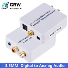 Decodificador de Audio Digital de 3,5mm a analógico RCA SPDIF, convertidor de Audio L/R AUX Coaxial, amplificador estéreo Toslink de fibra óptica 2024 - compra barato