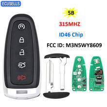 4+1/5 Button Remote Smart Car Key 315Mhz ID46 Chip for Ford Explorer Edge Expedition Flex C-Max M3N5WY8609 HU101 / H75 Blade 2024 - buy cheap