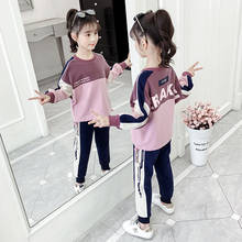 Baby Girls Sport Suit 2021 Spring Autumn Children Kids Loose T Shirts   Pants 2pcs School Clothes Set 3 4 6 7 8 9 11 12 14 Years 2024 - buy cheap