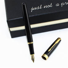 1pcs black metal fountain Pen School Office supplies luxury Student writing pens gift for customer colleague teacher 2024 - buy cheap