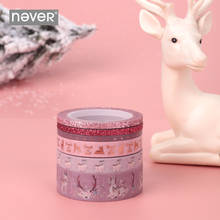 Never Christmas Washi Tape Set Cute Deer Elk Foil Masking Tape Planner Scrapbooking Decorative Stickers School Office Stationery 2024 - buy cheap